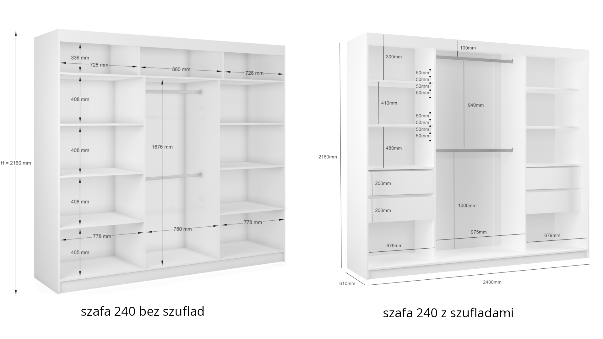szafa wymiar 240