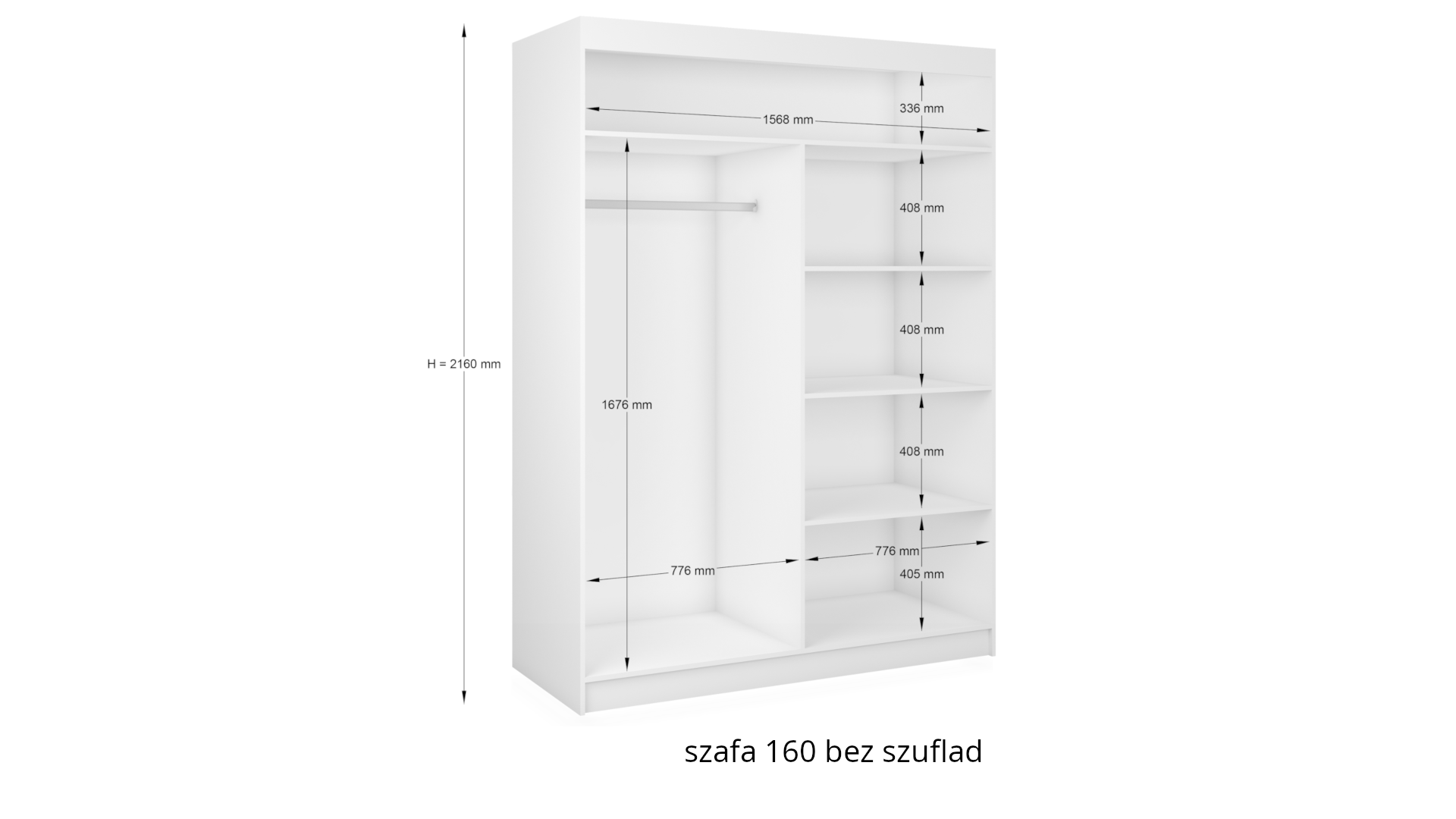 wymiar szafy 160